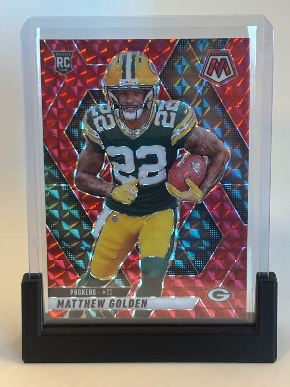 Matthew Golden 2025 Panini Mosaic Red Mosaic Rookie RC #323 Packers